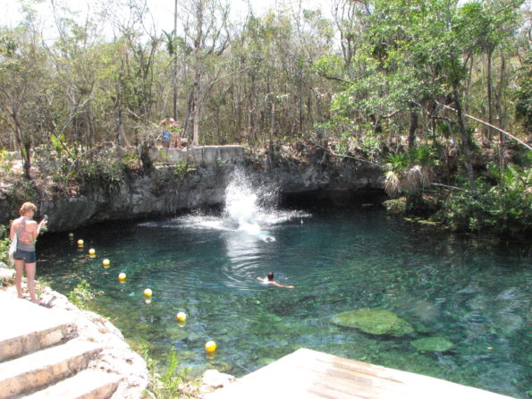 Swimming in a natural spring