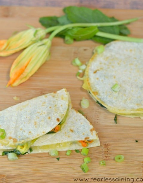 Gluten-Free Squash Blossom Quesadillas with Epazote